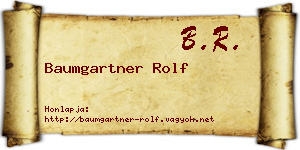 Baumgartner Rolf névjegykártya